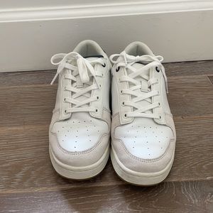 Lacoste sneakers beige white and navy
